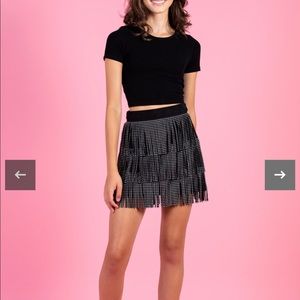 Honey high waist Fringe skirt current on site